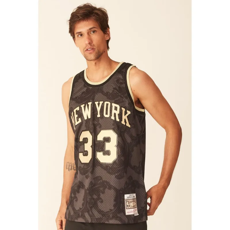 Regata Mitchell & Ness Swingman Jersey New York Knicks 1991-1992 Patrick Ewing Preta - GG