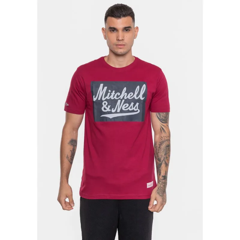 Camiseta Mitchell & Ness Masculina Estampada Bordo - GG