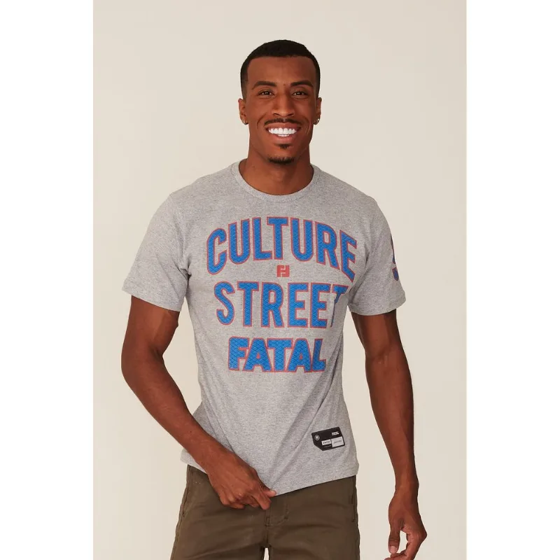 Camiseta Fatal Estampada Cinza Mescla - GG