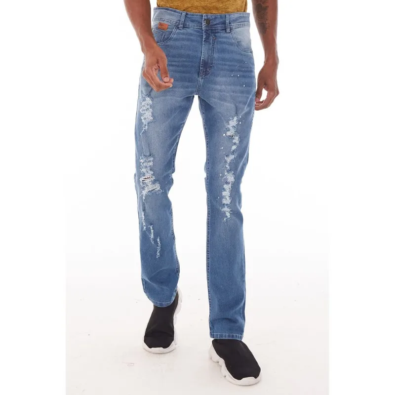 Calça Jeans Onbongo Slim Com Puídos Azul - 44