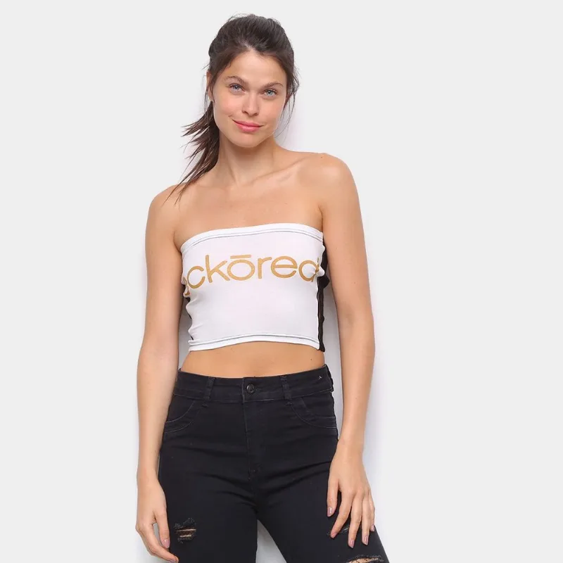Top Tomara Que Caia Ecko Estampado - Feminino - Branco