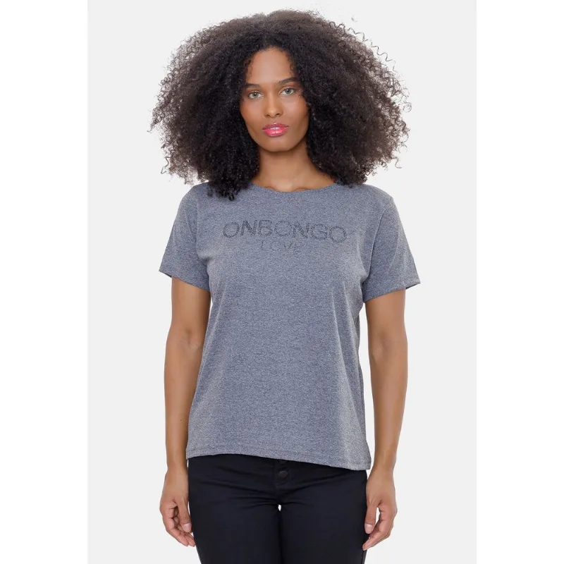 Camiseta Onbongo Feminina Call Cinza Mescla Escuro - M
