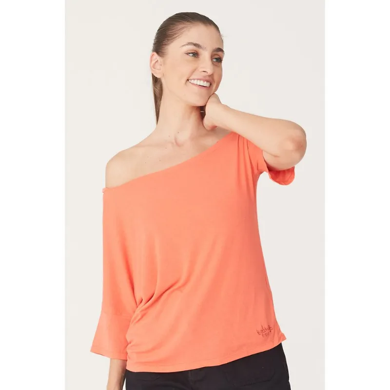 Camiseta Onbongo Feminina Ombro Caído Laranja - M