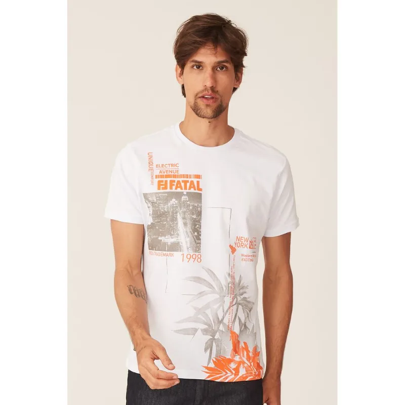 Camiseta Fatal Estampada Off White - M
