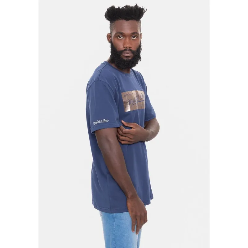 Camiseta Mitchell & Ness Box Foil Azul - G