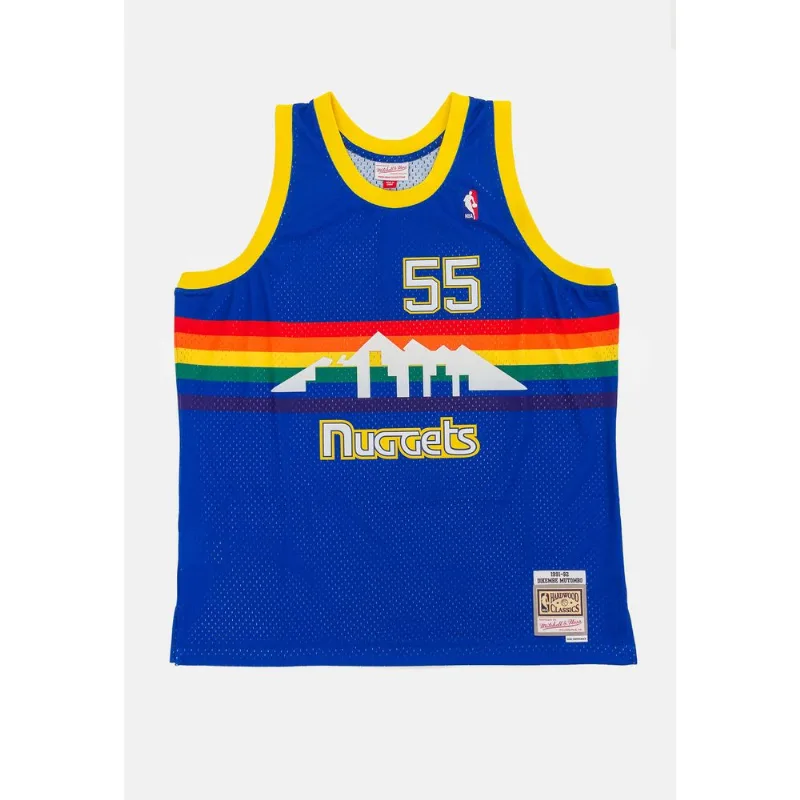Regata Mitchell & Ness Road Swingman Jersey Denver Nuggets 1991-1992 Dikembe Mutombo Azul - Plus P