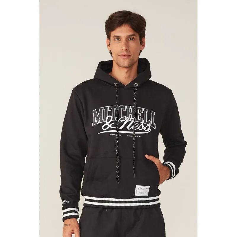 Moletom Mitchell & Ness Fechado Com Capuz Branded Preto - G