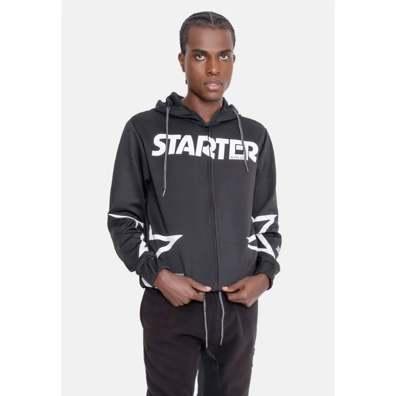 Moletom Starter Aberto Com Capuz Preto - M