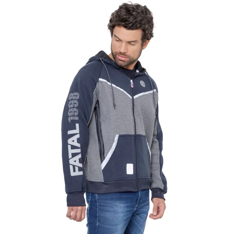 Moletom Fatal Aberto Com Capuz Azul Marinho - G