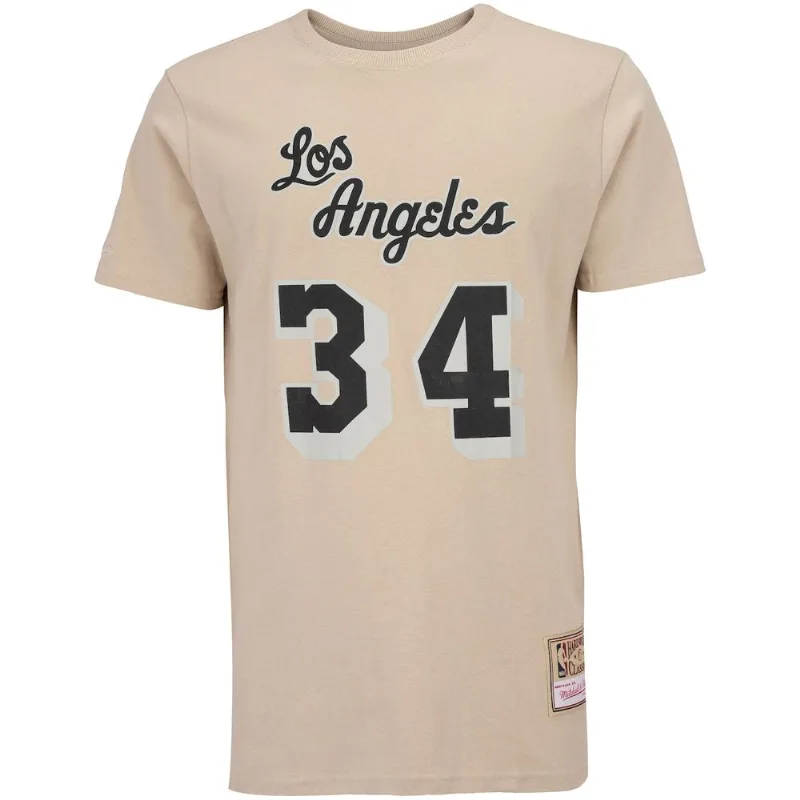 Camiseta Los Angeles Lakers NBA Mitchell & Ness Khaki Black - Masculina Bege G