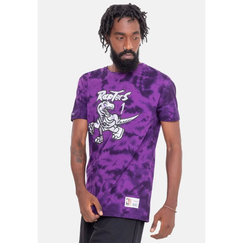 Camiseta Mitchell & Ness Galaxy Tie Dye Toronto Raptors Tracy Mc Grady Roxa - M