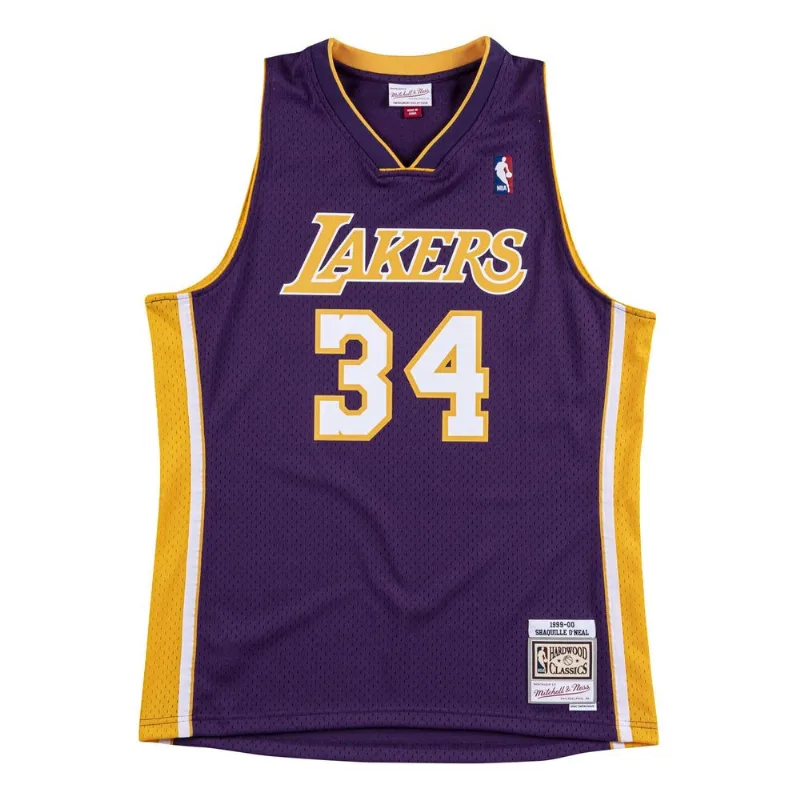 Regata Mitchell & Ness Swingman Jersey Los Angeles Lakers 1999-2000 Shaquille O'Neal Roxa - GG