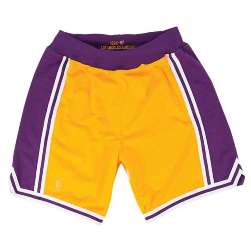 Shorts Mitchell & Ness Swingman Jersey Authentic Los Angeles Lakers Home 1996-1997 Amarelo - M