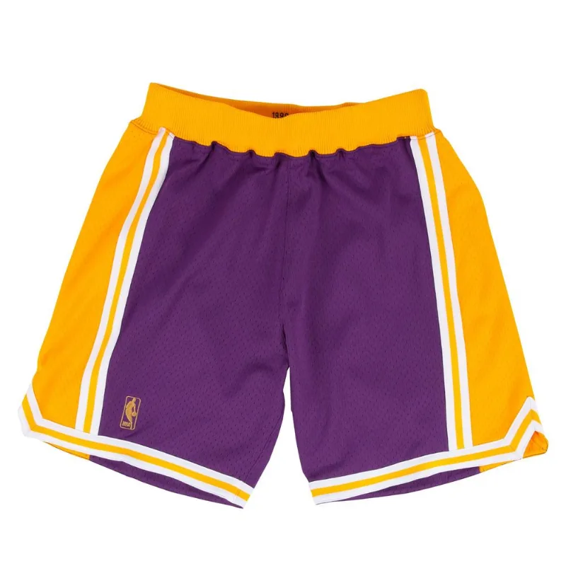 Shorts Mitchell & Ness Swingman Jersey Authentic Los Angeles Lakers Road 1996-1997 Roxo - Plus P