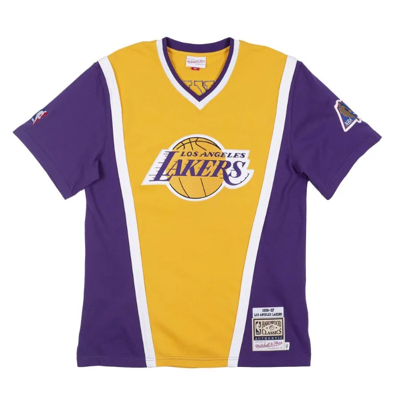 Camiseta Mitchell & Ness Swingman Jersey Authentic Shooting Shirt Los Angeles Lakers 1996-1997 Amarela - XGG