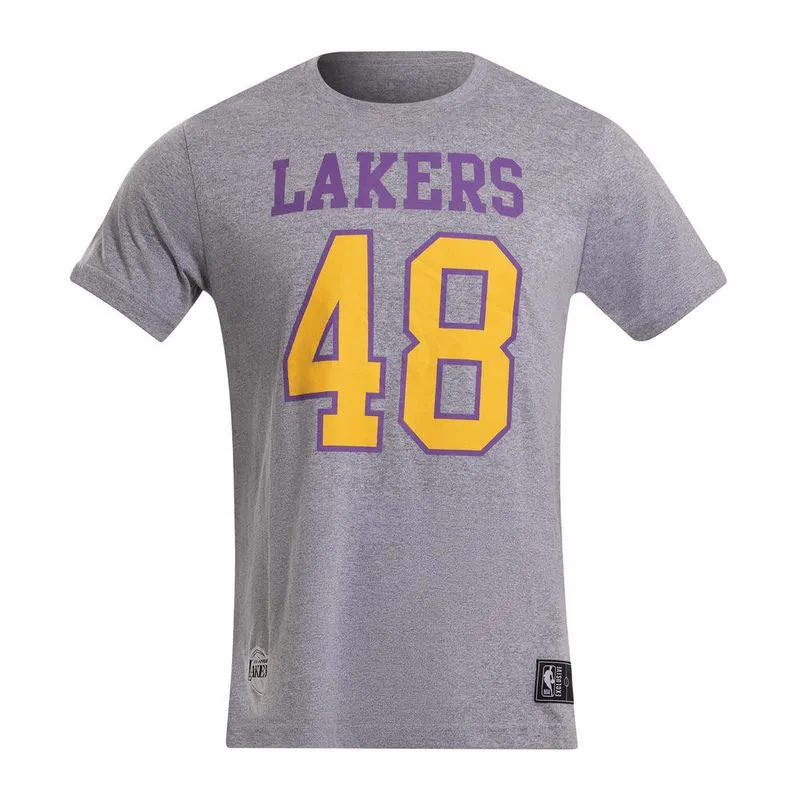 Camiseta Masculina de Basquete Lakers, cinza, P