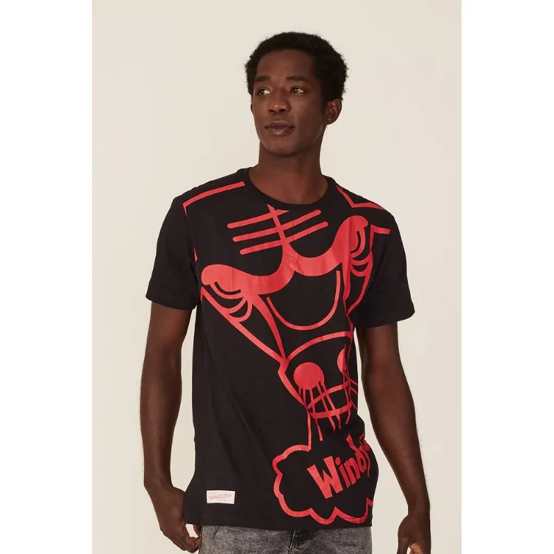 Camiseta Mitchell & Ness Estampada Windy City Chicago Bulls Preta - GG