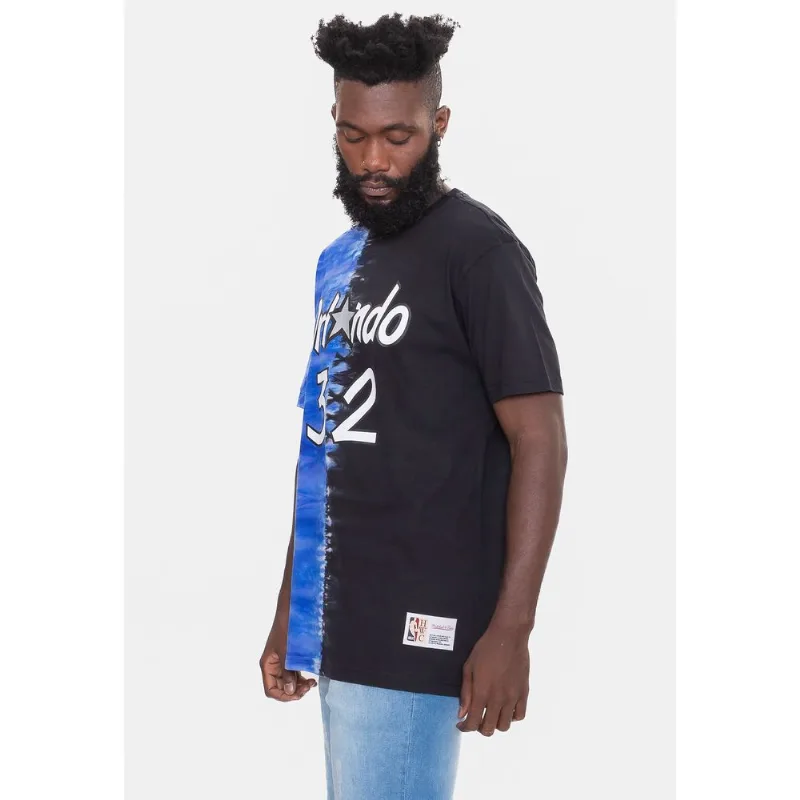 Camiseta Mitchell & Ness Tie Dye Orlando Magic Shaquille O'Neal Azul Royal Com Preta - GG