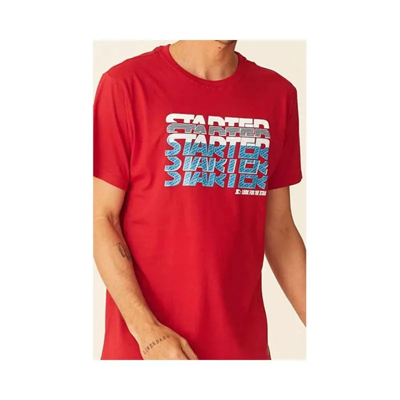 Camiseta básica masculina estampada vernelho tulipa t722a - starter