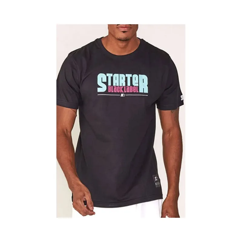 Camiseta Básica Masculina Estampada Preta T771A - Starter G