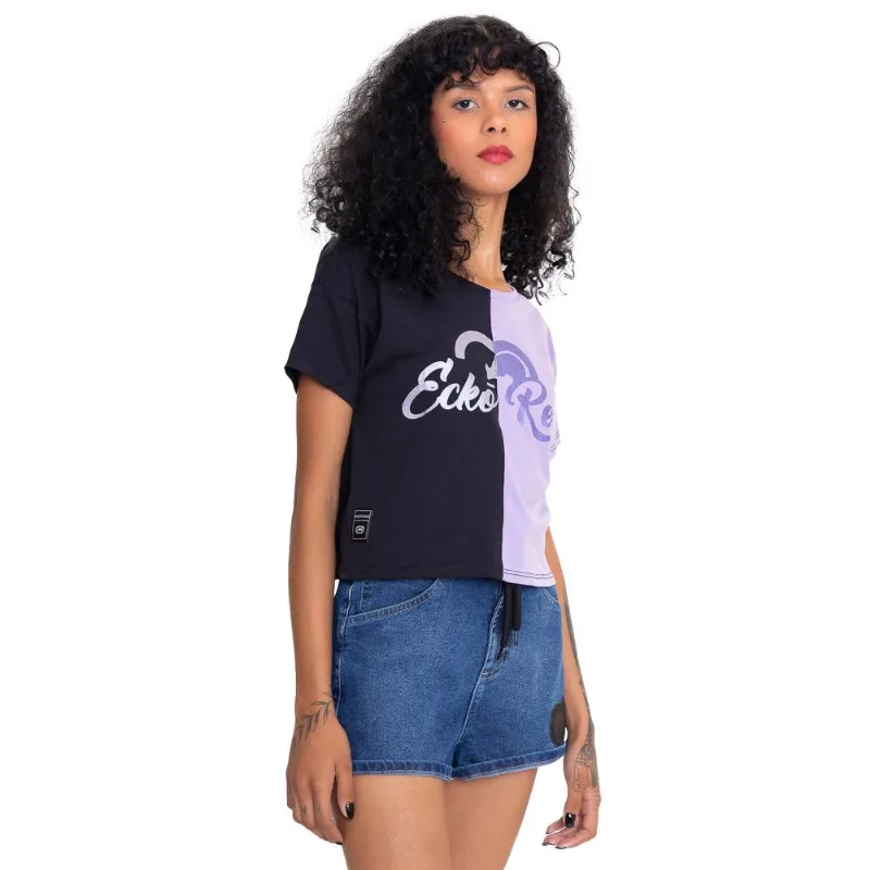 Camiseta Ecko Feminina Bitch Lilás c/ Preta - M