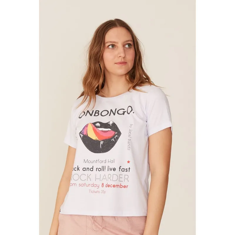 Camiseta Onbongo Feminina Estampada Off White - M
