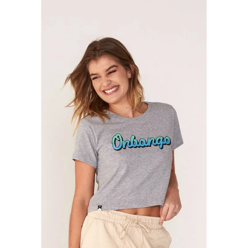 Cropped Onbongo Feminino Estampado Cinza Mescla - G