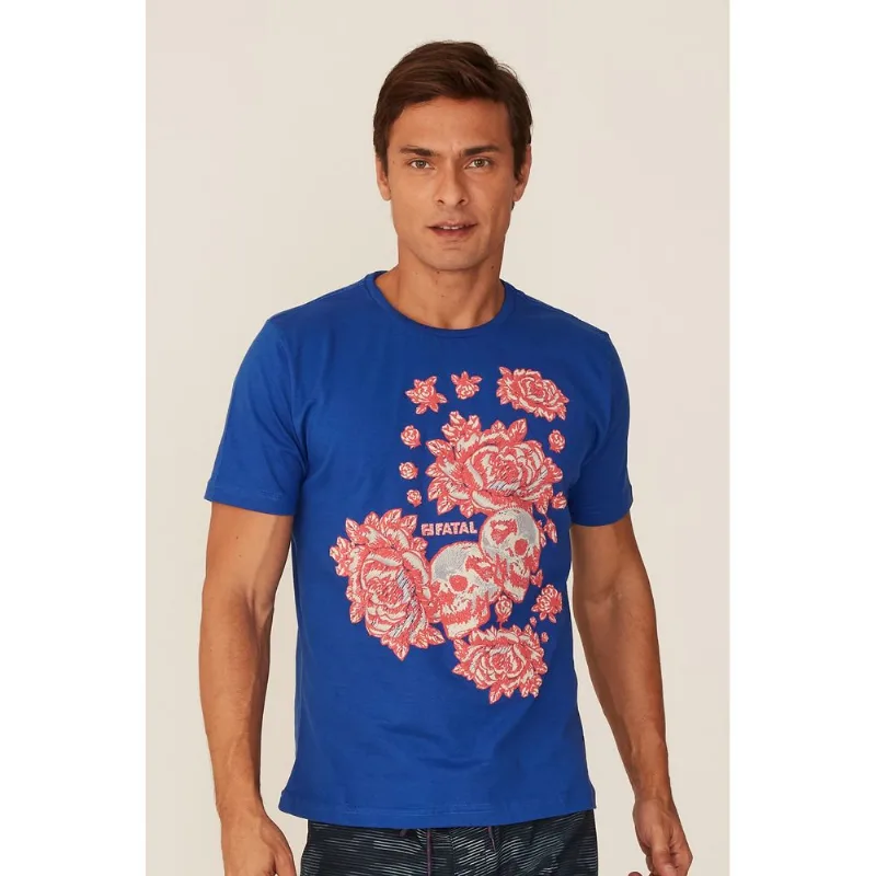 Camiseta Fatal Estampada Azul Royal - M