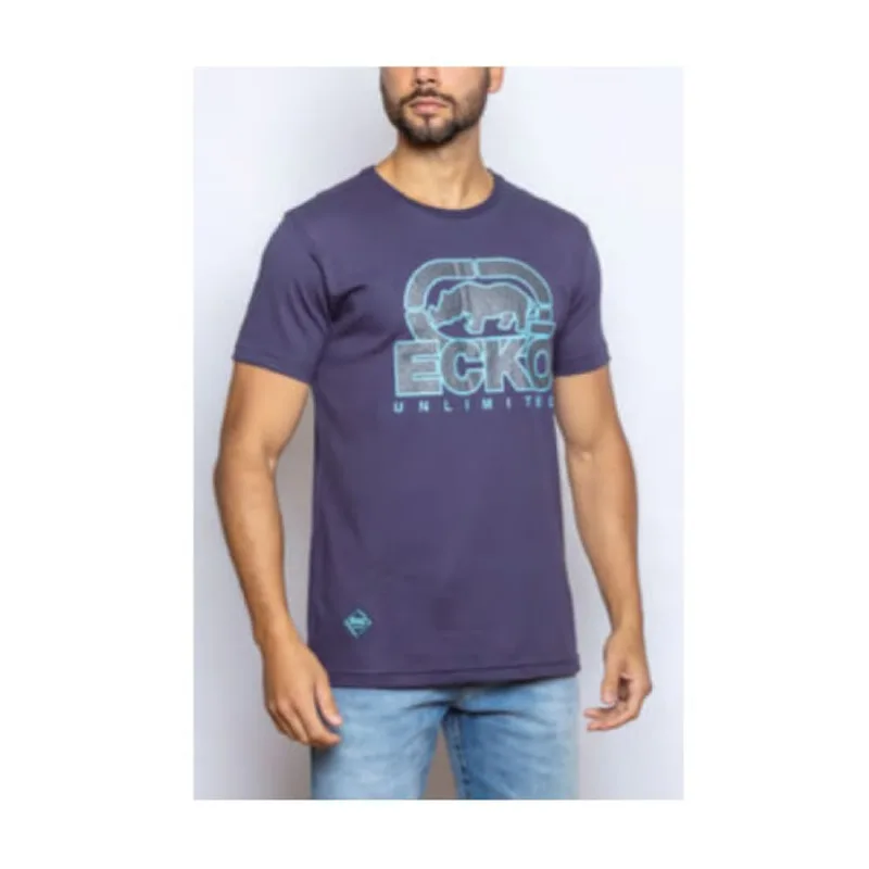 Camiseta Básica Masculina com Estampa Glitter Marinho K863A - Ecko M