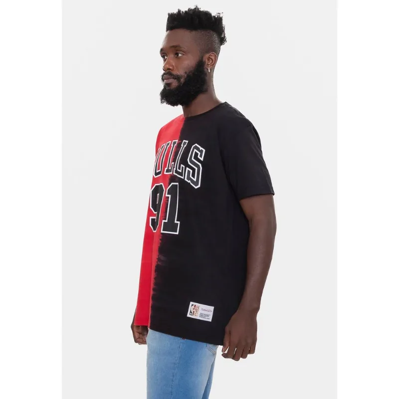Camiseta Mitchell & Ness Verti Tie Dye Chicago Bulls Dennis Rodman Vermelha Com Preta - M