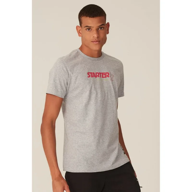 Camiseta Starter Estampada Cinza Mescla - G