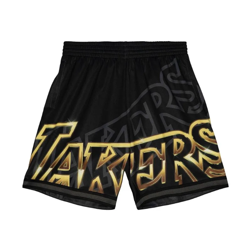 Shorts Mitchell & Ness Jersey Big Face 4.0 Fashion Los Angeles Lakers Preto - M