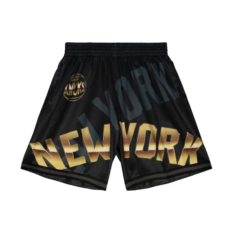 Shorts Mitchell & Ness Jersey Big Face 4.0 Fashion New York Knicks Preto - G