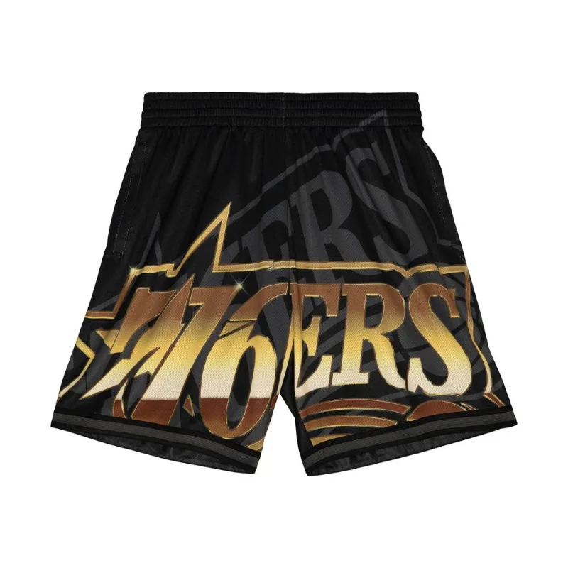 Shorts Mitchell & Ness Jersey Big Face 4.0 Fashion Philadelphia 76ers Preto - GG