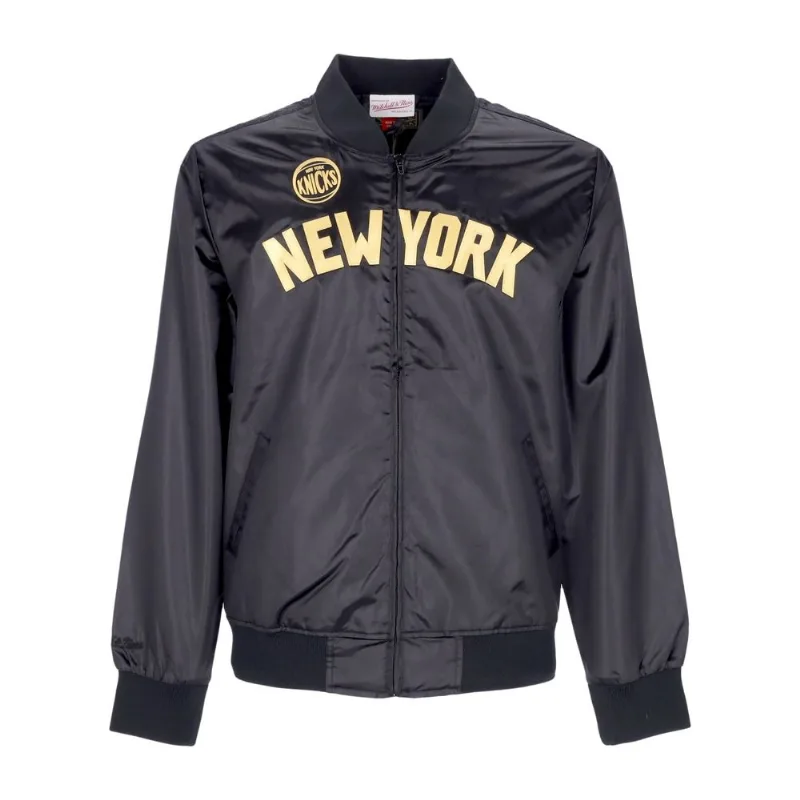 Jaqueta Mitchell & Ness Big Face 4.0 Satin New York Knicks Preta - XL