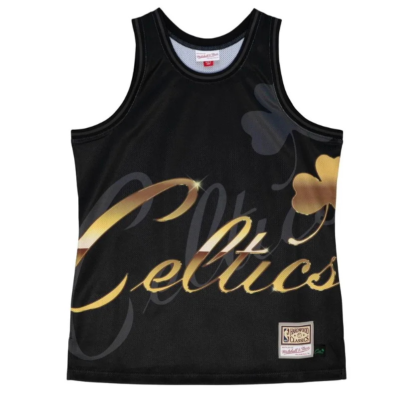Regata Mitchell & Ness NBA Big Face 4.0 Fashion Tank Boston Celtics Preta - M