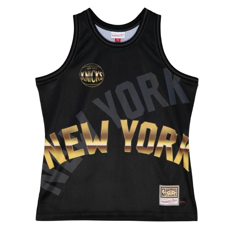 Regata Mitchell & Ness NBA Big Face 4.0 Fashion Tank New York Knicks Preta - M