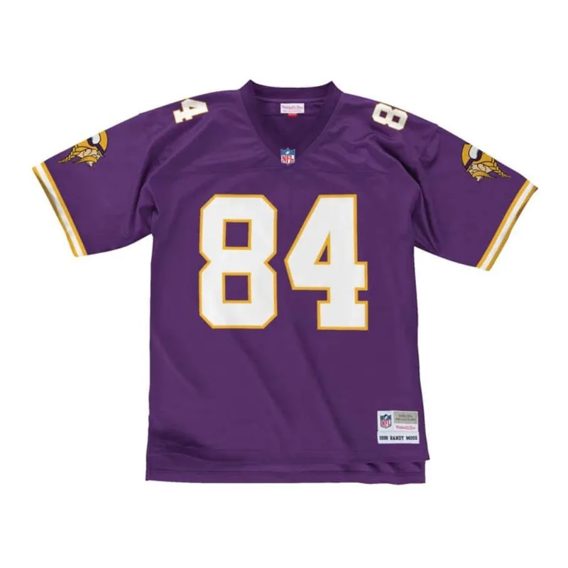 Camisa Mitchell & Ness NFL Legacy Jersey Minnesota Vikings 1998 Randy Moss Roxa Camiseta Mitchell & Ness NFL Legacy Jersey Vikings 98 R Roxa - 2XL