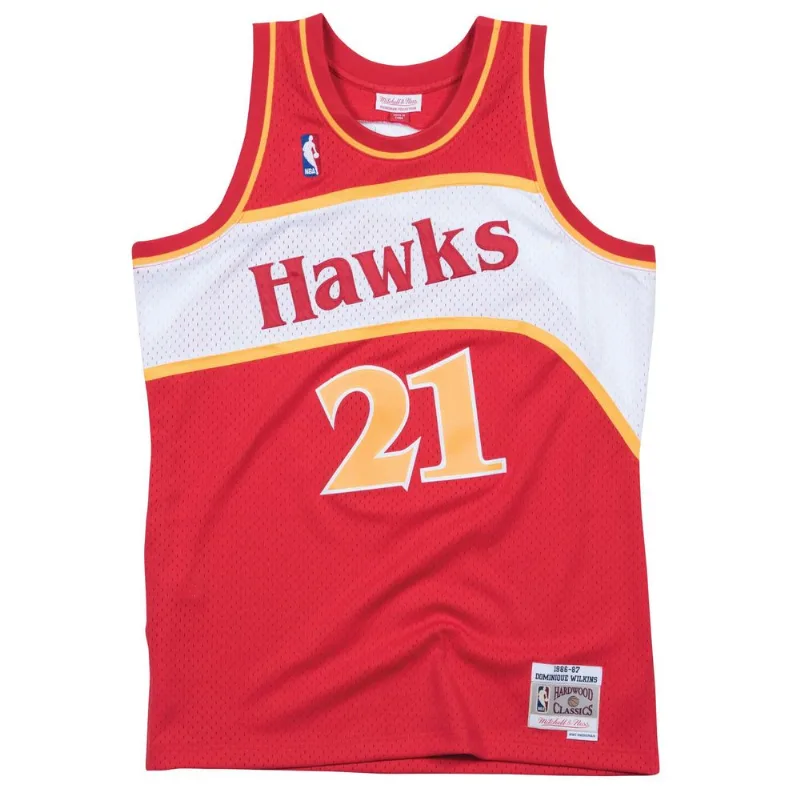 Regata Mitchell & Ness Road Swingman Jersey Atlanta Hawks 1986-87 Dominique Wilkins Vermelha - M