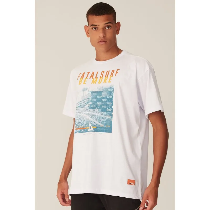 Camiseta Fatal Plus Size Estampada Off White - Plus P