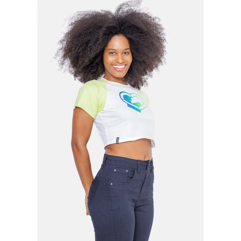 Cropped Ecko Feminina Branca Com Verde - M