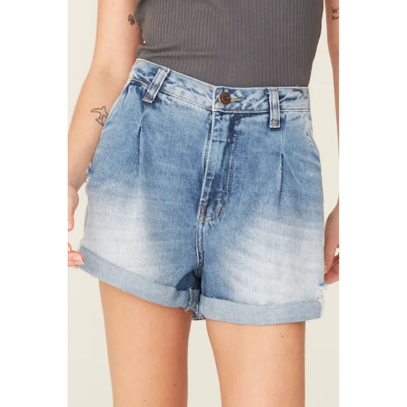 Shorts Onbongo Feminino Jeans Azul - 42