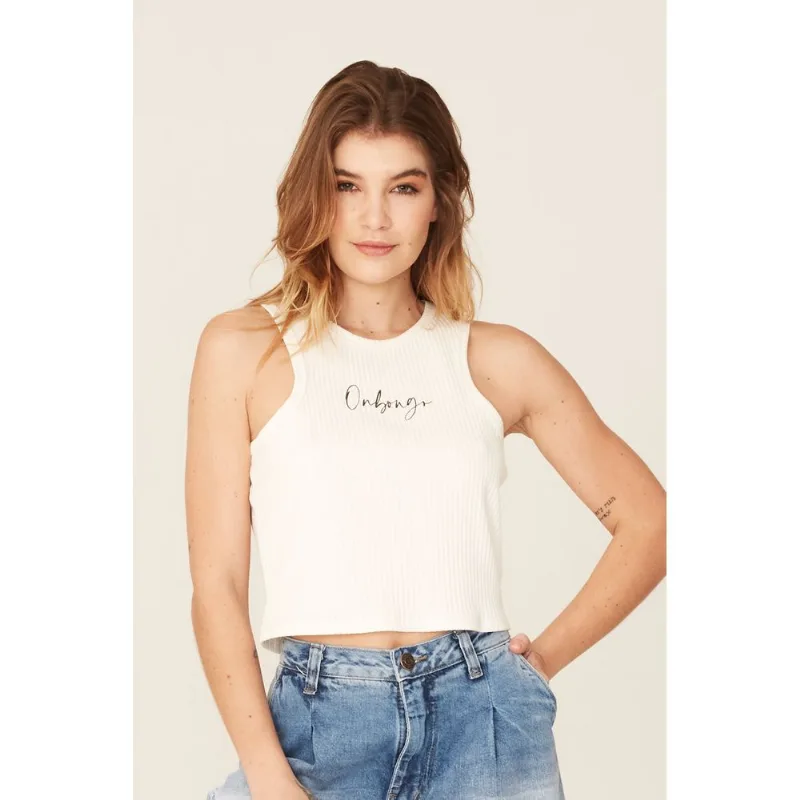 Regata Onbongo Feminina Estampada Off White - P