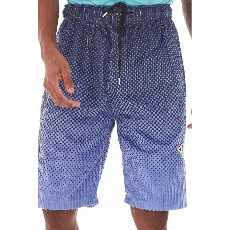 Bermuda Onbongo Veludo Logo Lateral Azul - P