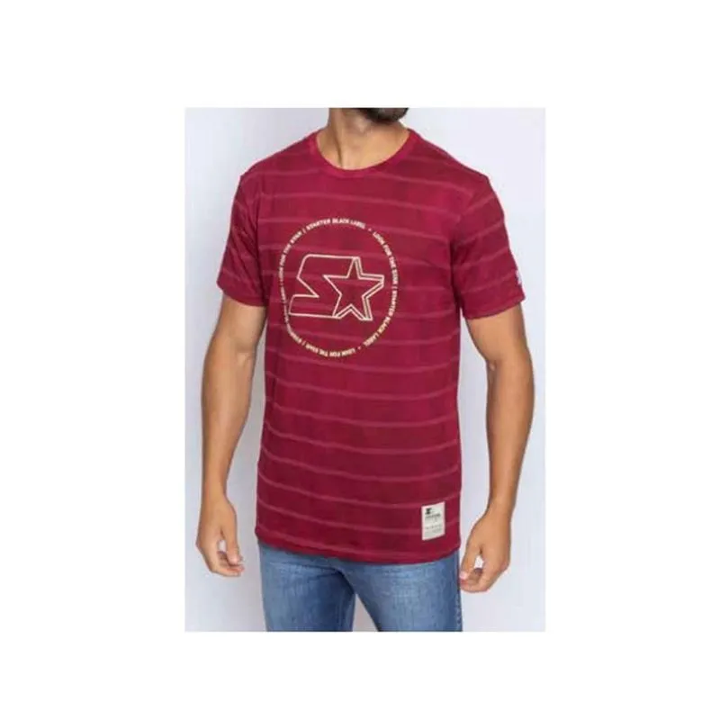 Camiseta básica masculina estampada vermelho bordô t974a - starter