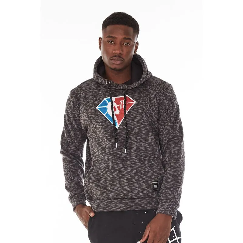 Moletom NBA Fechado Com Capuz Diamond Preto Mescla - M