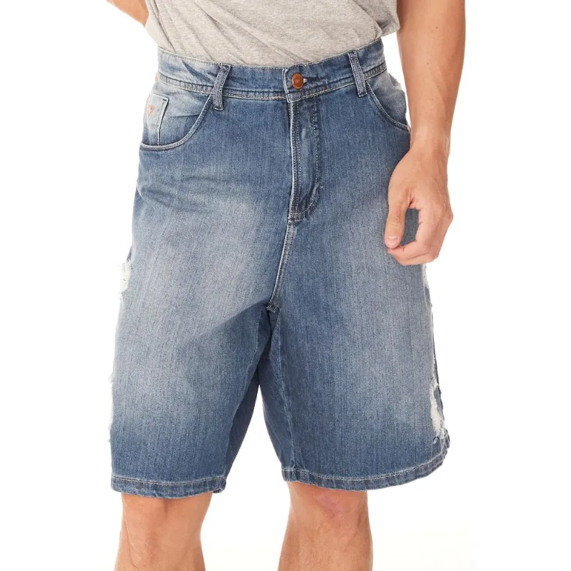 Bermuda HD Plus Size Jeans Regular Confort Azul - 52