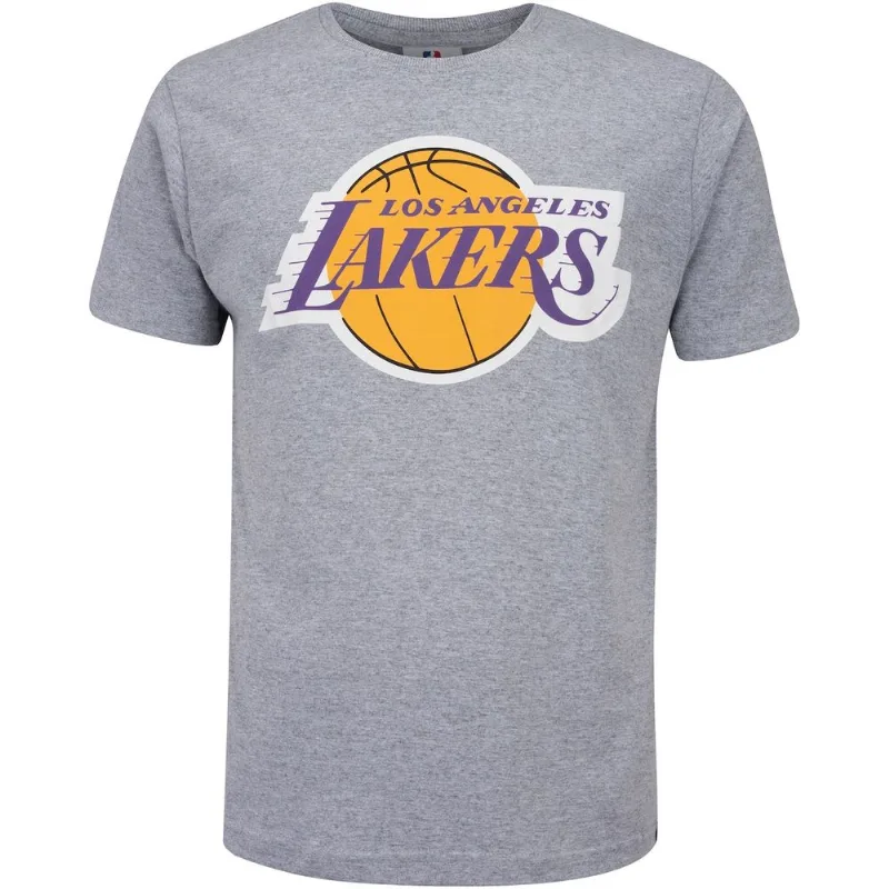 Camiseta Los Angeles Lakers NBA Estampada - Masculina Cinza P