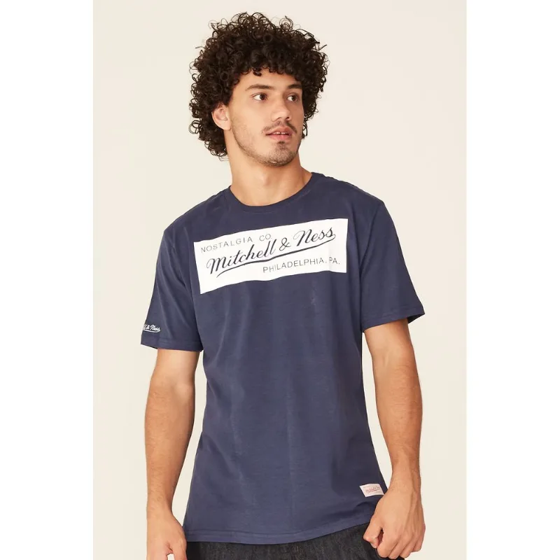 Camiseta Mitchell & Ness Estampada Brand Azul - P