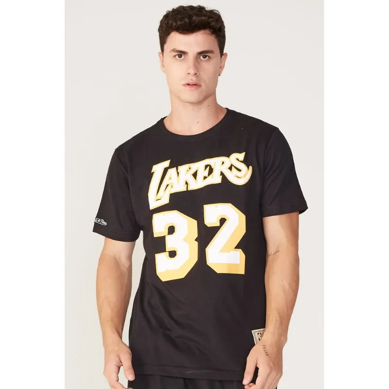 Camiseta Mitchell & Ness Estampada Los Angeles Lakers Magic Johnson Preta - G